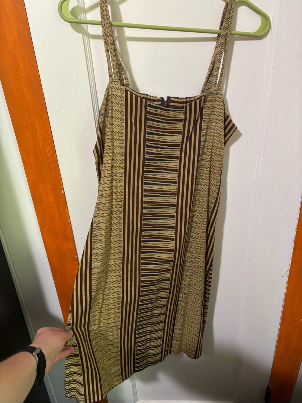 African print slip dress